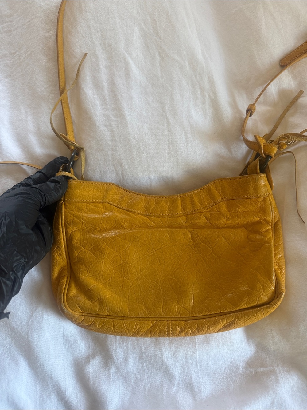 Balenciaga Mustard Leather Crossbody with Tassel Details - Picture 5 of 9